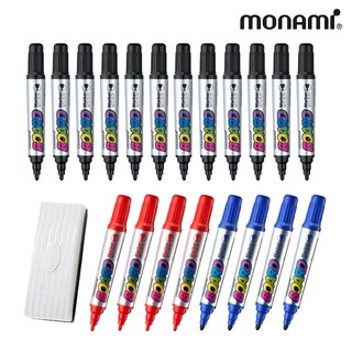 모나미 보드마카 혼합 20본 + 지우개 세트, 흑색, 청색, 적색, 1세트
