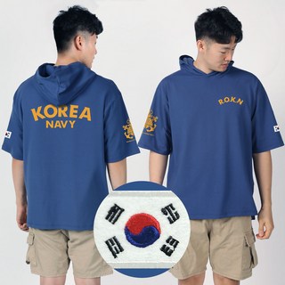 엠블룩 반팔 후드티 KOR NAVY 대한민국 코리아 태극기 로카 오버핏 면스판 커플 단체티
