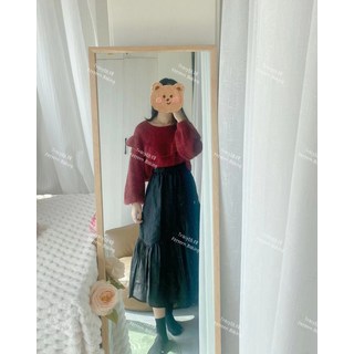 스커트 밴딩 롱 치마 플리츠 65 고무줄 구름 패