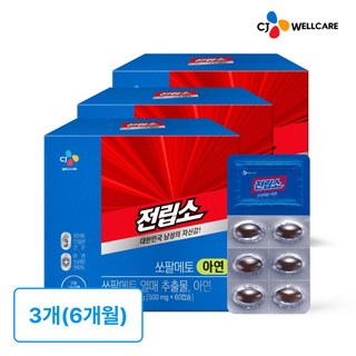 리턴업 전립소 쏘팔메토 아연, 60정, 3개