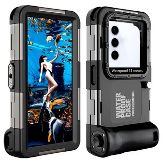 HTYVC 스마트폰 방수 케이스 IP68 잠수 방수 케이스 수중 촬영 터치 스노쿨링 다이빙15m방수 -2 세대 R/L 방수 케이스, 1개, R-2세대 블랙