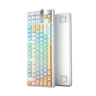HP GT87 무선 기계식 키보드 가스켓구조 3모드 게이밍용 키보드, 화이트블루-정면각인 카이화성대축(10000mAh)