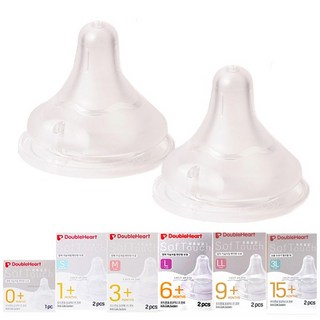 더블하트 모유실감 3세대 젖꼭지 2P SS S M L LL 3L / 택1, 1개, M단계(2P)