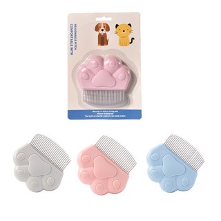 Mangoxiniu 반려동물 눈꼽빗 죽은털 제거 고양이참빗 쓰리피스 3P, 그레이,핑크,블루, 1세트