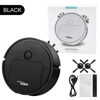 통합 청소 로봇 스마트 진공 청소기 3 in 1 홈 청소 및 걸레질 로봇 전자동 진공 청소기, Black
