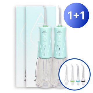 워터테라픽 코드리스 구강세정기 +제트팁 4개포함 1800회맥동수압 1년무상AS 방수, 2개입, 민트