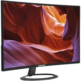 Sceptre C325W-1920R 32인치 1800R 곡면 모니터 1080P HDMI DisplayPort 초박형 내장 스피커 메탈 블랙, 1개