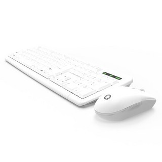 [큐센] MK210 화이트 무선 키보드 마우스 세트 키스킨 포함, 일반형, 꽁육일오 화이트, 꽁육일오 무선키보드