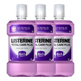 리스테린 토탈케어 플러스 구강청결제, 1L, 3개