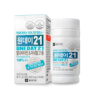 종근당건강 원데이21 멀티비타민 & 미네랄21종, 60정, 1개
