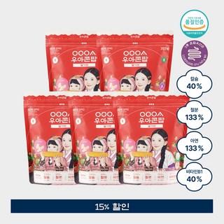 우아 콘팝, 5개, 40g, 딸기맛