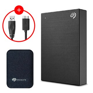 씨게이트 One Touch HDD 데이터복구 외장하드+파우치+암호화 기능+USB케이블, Black, 4TB