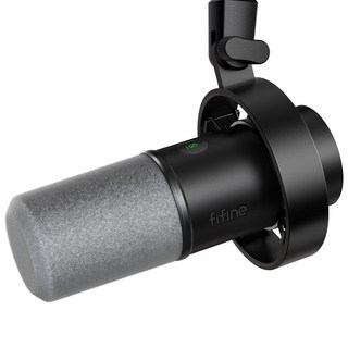 FIFINE 피파인 K688동적 마이크 보컬 음성 스트리밍을 위한 XLR/USB 팟캐스트 녹음 PC 마이크 뮤트 기능이 있는 스튜디오 메탈 마이크 헤드셋 잭 모니터링 볼륨 제어, 검정
