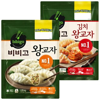 CJ 비비고 왕교자만두1050g+김치왕교자1050g, 1.05kg, 1세트