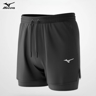 미즈노 수영 트렁크 래쉬가드 바지 남성, 블랙