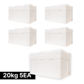 아이스박스 냉동식품 택배 스티로폼박스 16호, 5개, 흰색 20kg