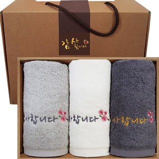 송월 감사타올 우산세트 명절 칠순 팔순 결혼 조문답례 선물세트, 감사타올3장세트, 1세트