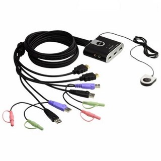 ATEN 2포트 USB HDMI 오디오 케이블 KVM 스위치 CS692-AT, 1개