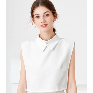 진주 단추 쉬폰 페이크 카라 레이어드 목 이너 넥케이프 목폴라 셔츠 블라우스