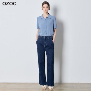 블루샤벳 세미 와이드핏 데님 팬츠