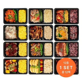넉넉소반 12종 직장인을 위한 단백질 점심 냉동 간편 프리미엄 도시락, 12개, 4222g
