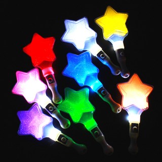 LED 응원봉 콘서트 준비물 응원 도구 용품 LED봉 야광봉 야광 스틱 형광봉 별봉 하트 별응원봉, 별 - 주황색
