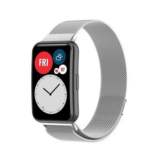 Huawei Watch Fit/Fit2 스트랩 용 밀라노 루프 스마트 마그네틱 스테인레스 스틸 금속 팔찌 Huawei Watch f