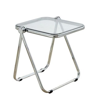 모던아크릴접이식테이블 사이드테이블 침대 이동식 협탁 거실 간이 노트북 보조테이블 인테리어 미니테이블 탁자 카페 티테이블, 스모크 그레이