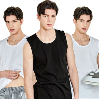 BYC 남성용 단색 탱탑 스포츠 런닝 3매