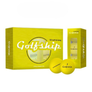 골프쉽 S2 [ 2피스 프리미엄 골프공 12구 ], 4세트, 3개입, 옐로우