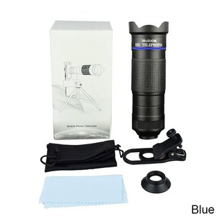 아이폰렌즈 어안렌즈 접사렌즈4in1 Telecope 줌 매크로 Fisheye 와이드 엔젤 렌즈 키트 전화 카메라 36X 핸, [04] Blue, 1개