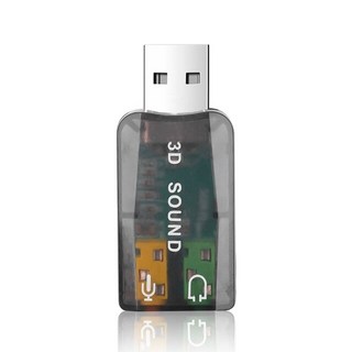 사운드카드 5.1 채널 외부 USB 사운드 카드 어댑터 3.5mm 마이크 포트, [02] Black, 02 Black, 1개