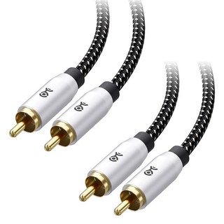 Cable Matters 브레이드 2팩 차폐 서브 우퍼 케이블 - 6피트 / 1.8m RCA 코드 LFE 서브우퍼 홈 시어터 시스템 등을 위한 디지털 동축 오디오 1153, 6 Feet, 2개