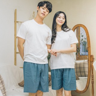 씨엘스토리 남여공용 커플 인견 체크무드 5부 파자마 잠옷 바지 2매 5종