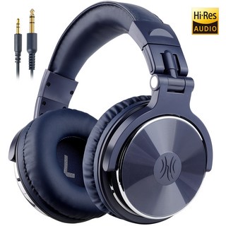 OneOdio Pro10 스튜디오 헤드폰 DJ 레코딩 헤드폰 유선 헤드셋, 다크블루-darkblue