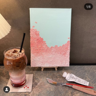 위시아트랩 벛꽃(아크릴화) 원데이 클래스, 2F(25.8X17.9cm), 1개