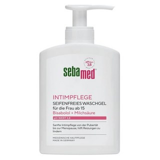 sebamed 세바메드 15세 이상 여성을 위한 pH 3.8의 인티메이트 워시 젤 사춘기부터 폐경기까지 부드러운 케어 비사볼올과 젖산이 자극 완화에 도움 200ml 2122