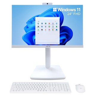 뷰라이프 24형 고급형 웹캠 일체형PC N5095 윈도우11포함 무선키보드마우스 마우스패드 증정, 터치 X(기본형), 128GB, 8GB, 화이트, AP-T238C-N5, WIN11 Pro