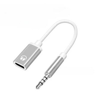 수-C 타입 암 헤드폰 Aux 케이블 변환기 C 타입-3.5mm 잭 변환기 이어폰 오디오 어댑터 케이블 3.5mm 1 개 2 개, silvery * 1개, 1개
