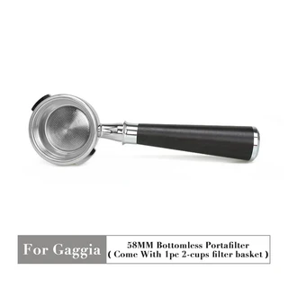 GAGGIA 필터 바구니 교체 용 에스프레소 머신 바리 스타 액세서리 커피 도구 58MM Bottomless Portafilter, 05 Stainless Steel
