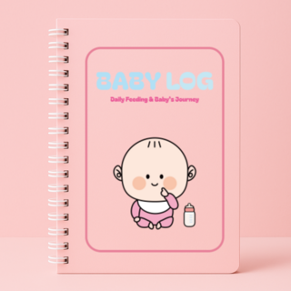 [내일도착]수유일지 노트 육아기록 성장일지 육아다이어리 연습장, 1개, 파스텔핑크