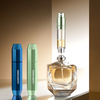향수공병 펌핑식 충전 여행 휴대용 무광 컬러 향수공병 5ml 2개, 1세트, 블루+그린
