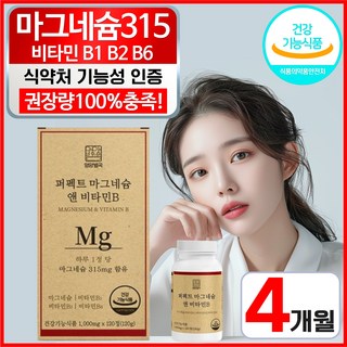고함량 마그네슘 비타민B 영양제 근육 이완 기능 활력 신경 유지 도움 영양별, 1개, 120정