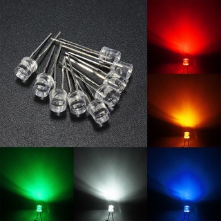 아두이노 LED(5파이 5mm 울트라 블라이트 전방평면 발광다이오드 Ultra Blight Flat Top LED) - 10개 묶음 0.1%의 비밀, 1세트, 백열전등색(Warm White)