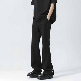 AOKADA 남성 세미 와이드 카모 바지 가을 힙합 팬츠