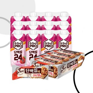 DRYOU 오리온 닥터유프로 드링크 딸기 12팩 + 단백질바 12p 213818, 5006364285 FREE