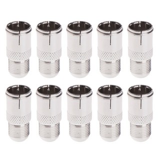 10Pcs 퀵핏 F 커넥터 암형 플러그와 암형 어댑터 연결 - RF 동축을 누릅니다, 01 Silver