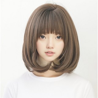 여성 가발 통가발 패션, 브라운, 1개
