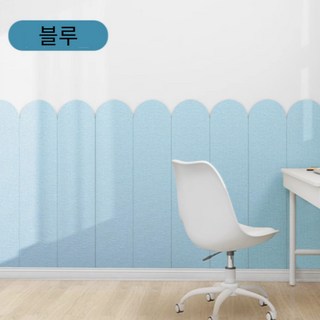 슈퍼코리아 벽접착 충돌방지 장식 쿠션 침대 스티커 침대 소프트 충돌, 12개, 스카이 블루