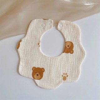 여름용 면 아기 턱받이 방수 만화 침받이 신생아용 타액수건, Bear2 Waterproof, 1개